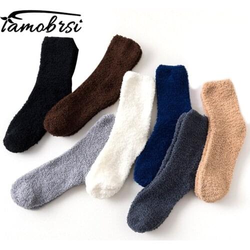 2020 New Style Autumn Winter Thick Casual Women Men Socks Solid Thickening Warm Terry Socks Fluffy Short Cotton Fuzzy Socks Male