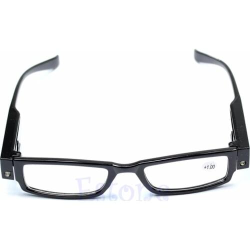 Reading Glasses Eyeglass Classic Unisex Multi Strength LED Spectacle Diopter Magnifier Light UP Eyewear WY2703