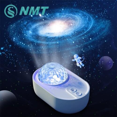 Galaxy Starry Projection Night Light Spaceship LED Bluetooth-compatible Music Lamp Rotating Projector Lamp For Bedroom Party