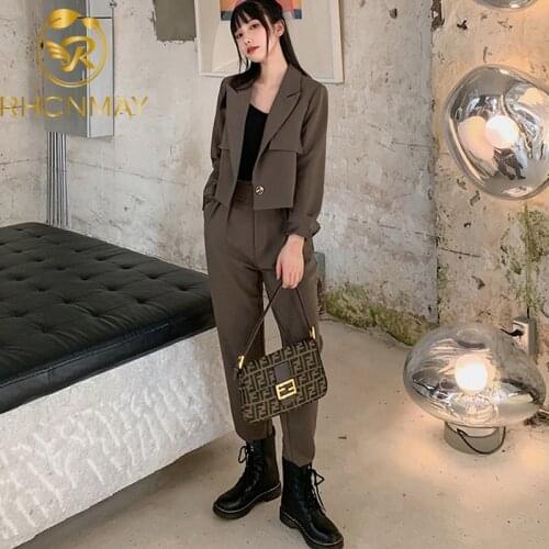 Женские стильные брючные костюмы RHCNMAY China At AliExpress