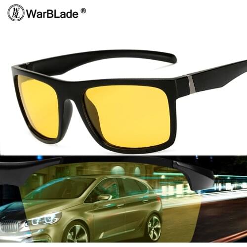 WarBLade Men Night Driving Sunglasses Polarized Night Vision Male Glasses 2018 New Classic Designer Brand Yellow Anti Glare