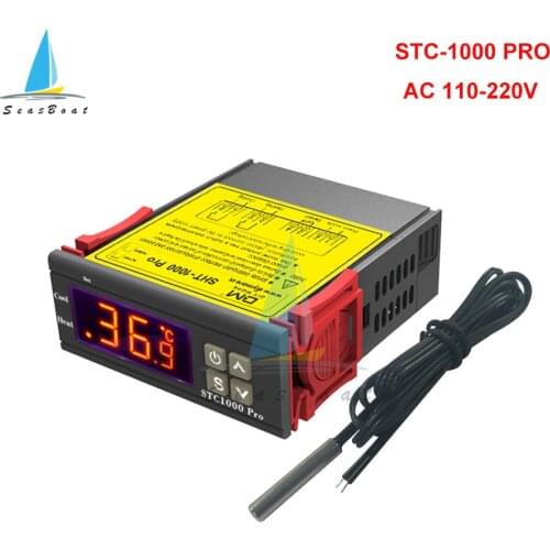 STC-1000 Pro AC 110V 220V Digital Temperature Controller LED Thermostat Switch Thermoregulator Incubator Relay Heating Cooling