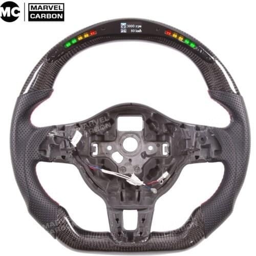 LED Performance Steering Wheel Display Compatible for Volks-wagen golf mk6 dsg GTI + 100% Real Carbon Fiber
