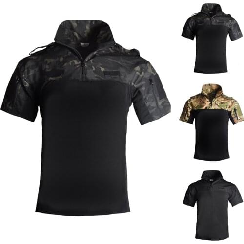 Tactical Camouflage T-shirt Quick Dry Men Hunting Army Combat T Shirt Breathable Military Outdoor Sport Camo Tees