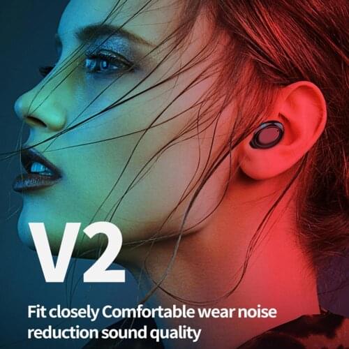 V2-TWS Mini Bluetooth 5.0 Wireless Earbuds Earphone Sports Stereo Music Headset