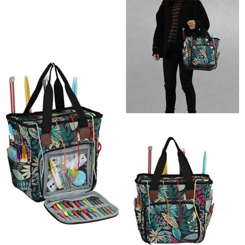 Knitting Needles Sewing Set DIY Storage Bag Crochet Hooks Thread Yarn Empty Storage Bag DIY Organizer Holder Wool Crochet Hooks