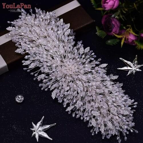 YouLaPan HP397 Luxurious Bridal Hair Crown Handmade Crystal Woman Tiara Diamond Bridal Crown Wedding Hair Accessories Bridal