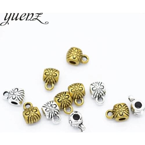 YuenZ 30pcs 2 colour Antique Silver color Big Hole Beads Fit Metal Zinc Alloy DIY Beads Charm for Bracelets 9*6*5mm R219