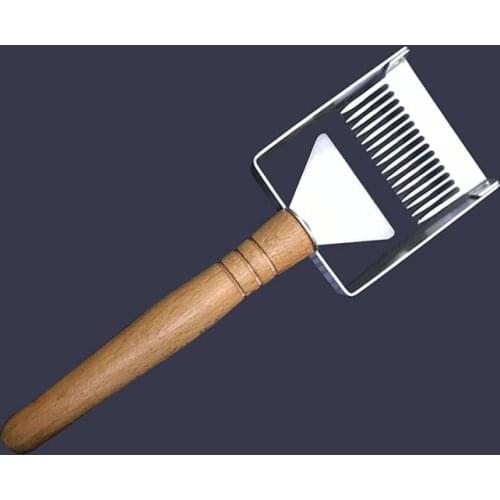 1pcs Wood handle thickening Knife Sparse Shovel Cutter Honey Scraper Bee Shovel Comb Uncapping Fork Beekeeping Tools