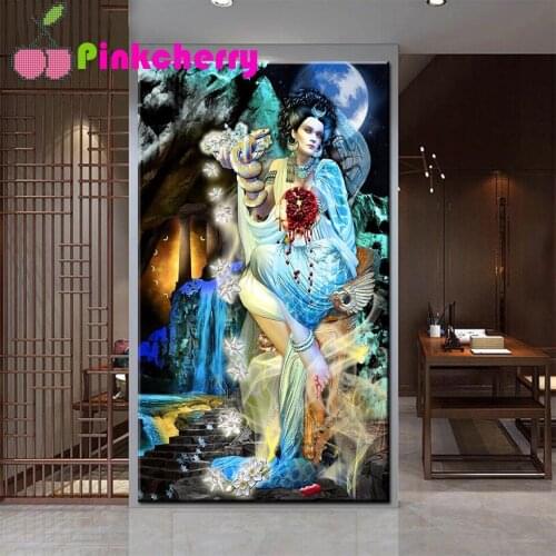 5D DIY Diamond embroidery Cross stitch Woman,Fantasy Snake goddess Full Square Round Diamond mosaic,Diamond Rhinestones k1063
