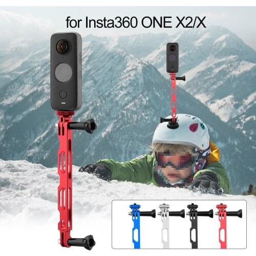 Helmet Mount Head Adapter for Insta360 ONE X2/X Aluminium Alloy Panoramic Camera Conversion Selfie Extension Arm Lengthened Rod