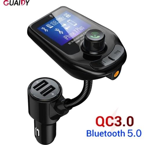 QC3.0 Car Charger Bluetooth V5.0 Support Dual USB TF Card Fast Charge Handsfree LED Display For Xiaomi iPhone Samsung Universal
