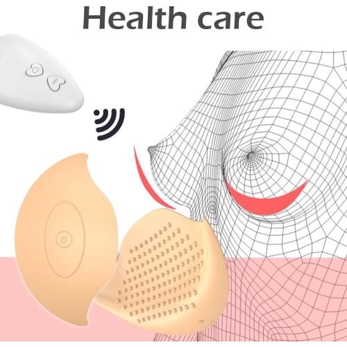 Wireless Nipple Breast Massage Vibrator Breasts Enlarge Pump Massager with 10 Modes Nipple Sticker Vibrators Sex Toys for Women