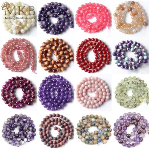 21Styles Natural Tiger Eye Stone Crystal Jaspers Agates Round Beads For Jewelry Making Spacer Loose Beads Diy Bracelet 15"