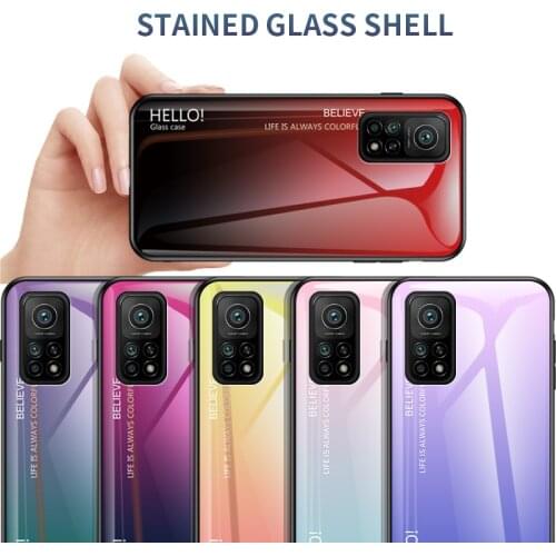 For Xiaomi Mi 10T Pro Case Hard Tempered Glass Gradient marble protective Back Cover case For xiaomi mi 10t mi10t phone shell