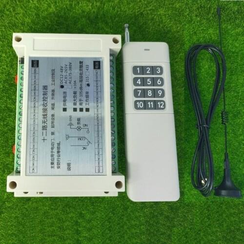 DC12V 24V 36V 48V 10A 12CH RF Wireless Remote Control switch 1000M Agriculture security industry control /Garage Door /lamp