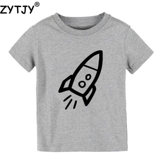 Aviation Rocket Print Kids tshirt Boy Girl t shirt For Children Toddler Clothes Funny Top Tees Drop Ship Y-3