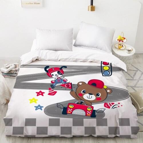 Car Cartoon Kids Duvet cover Quilt/Blanket/Comfortable Case Bedding for children baby girls 140x200 240x220 for Home bear