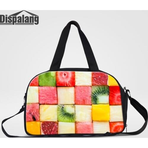 Dispalang Luxury Journey Bags Womens Overnight Travel Bag Fruits Design Duffel Bag For Girls Portable Traveling Weekend Handbag