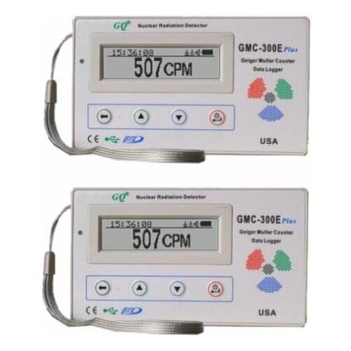 Two GQ GMC-300E+V4 Nuclear Radiation Detector Data logger Beta Gamma detection
