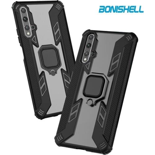 Two-in-one ring mobile phone protective case huawei anti-crash car magnetic suction mobile phone case