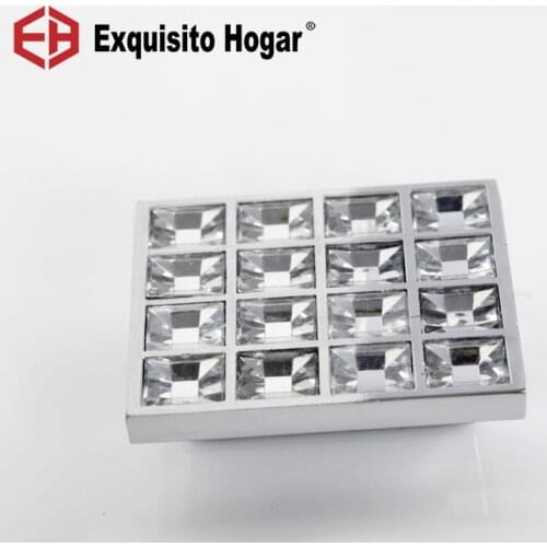 K9 Crystal Glass Chrome Furniture Knobs Cabinet Door Handle (Sizes: 50mm*50mm)