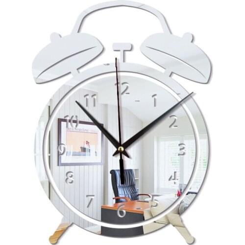 GZ093 Creative alarm clock Mirror acrylic wall clock bedroom living room decoration wall sticker clock