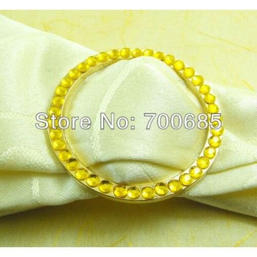 Crystal diamond sheet cheap napkin ring round metal ring, napkin holder for wedding