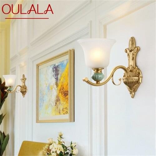 OULALA Brass Modern Wall Sconce Lamp Luxury Design Ceramic Light Indoor For Home Bedroom Corridor Hotel