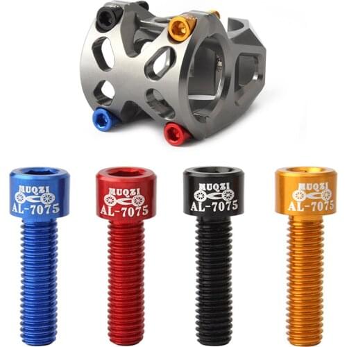 MUQZI 4Pcs Bicycle Handlebar Stem Screw Aluminum Alloy M5*17Mm Mountain Road Fixed Gear Stem Riser Bolts Cycling Accessories