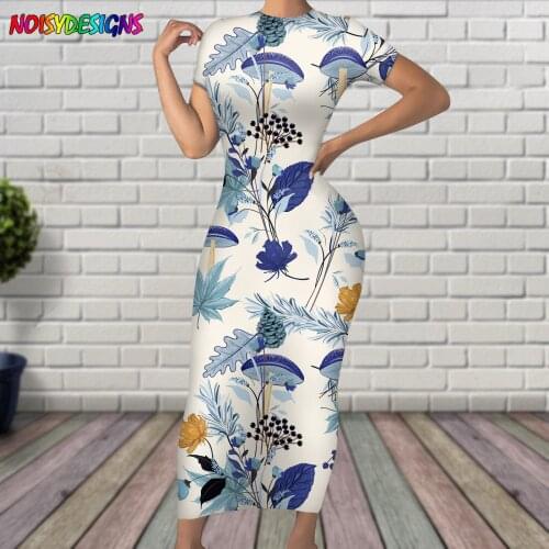 NOISYDESIGNS Dress Summer Women Bodycon Sundress Forest Mushroom Printing Womans Dress Plus Size Dresses For Women Dropshipping