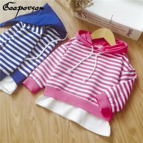 2019 Autumn Kids Shirts Long Sleeve Hoody Striped Shirts for Kids Girl and Boys Pullover Shirt Fashion Tops Brother and Sister