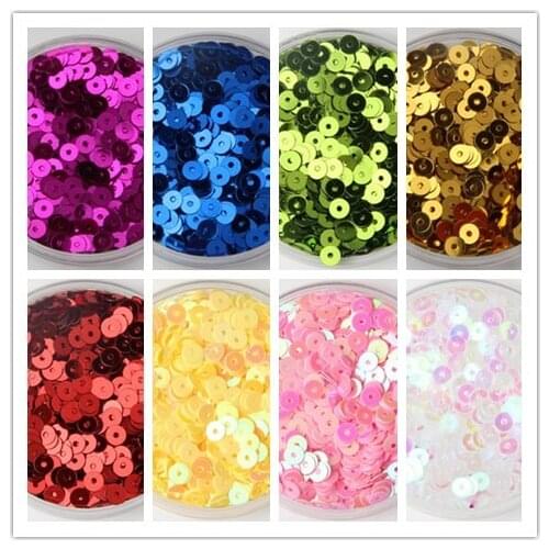 50g 5mm Flat Round Sequins Loose Sequins Glitter Transparent Sequins Paillette -41 Colors Available