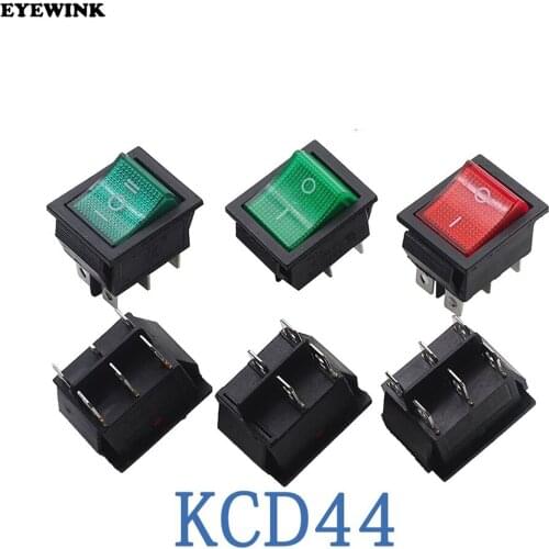 1pcs Latching Rocker Switch Power Switch I/O 4pin 6pin With Light 16A 250VAC 20A 125VAC KCD4