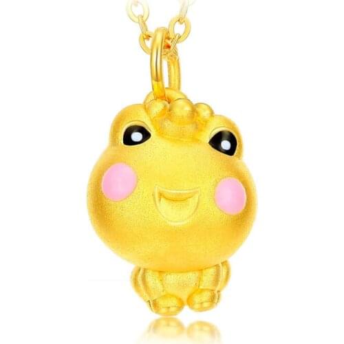 Pure 24K Yellow Gold Pendant 3D 999 Gold Frog Pendant 1.1g