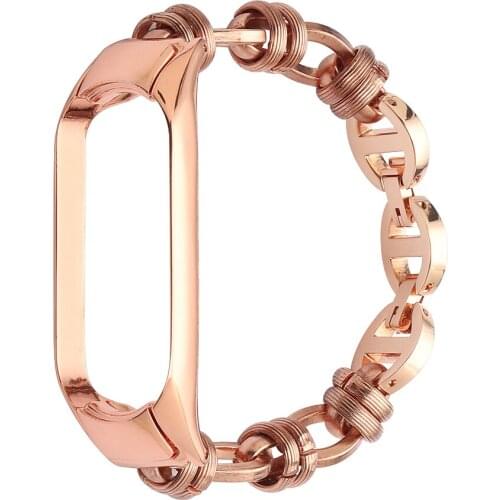 Punk Steel strap for Xiaomi MI Band 6 5 4 3 Sport Breathable Replacement Wristband for MI Band 5 SmartWatch Bracelet Accessories