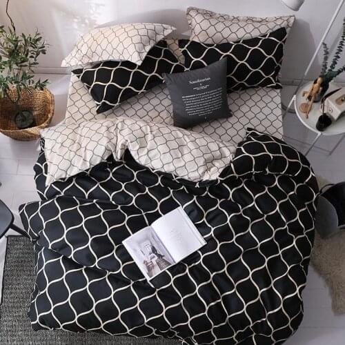 Luxury Bedding Set Super King Duvet Cover Sets 3pcs Marble Single Swallow Queen Size Black Comforter Bed Linens Cotton 200x200