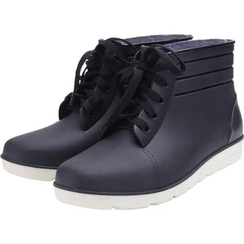 Waterproof Shoes Trend Rainboots Anti-skid Water Boots Chefs Shoes Car Washing Work Rubber Shoes