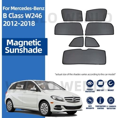 For Mercedes Benz B Class W246 2012-2018 Front Windshield Car Sunshade Side Window Blind Sun Shade Magnetic Visor Frame Curtain