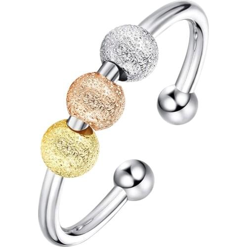 Spinning Fidget Peace Rings Spinner Open Rings for Anxiety Worry Rotatable Ring Relieving Stress Valentines Day Jewelry Gifts