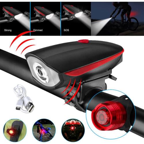 Bicycle Light Rechargeable Front LED Bike Light Waterproof USB Cycling Lamp Headlight Taillight Set Luz Bicicleta Flashlight