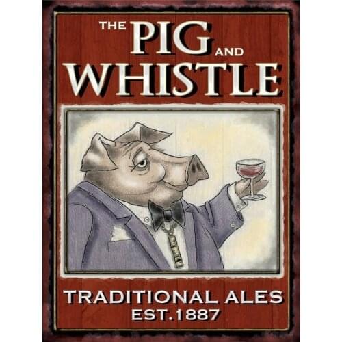 The Pig Whisle Ales Retro Replica Style Metal Tin Sign Gift Pub Shed Man Cave