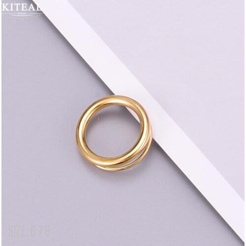 KITEAL Vintage Love Gold Filled size 6 7 8 Female Friend finger Ring Hollow two layers prices in euros charm