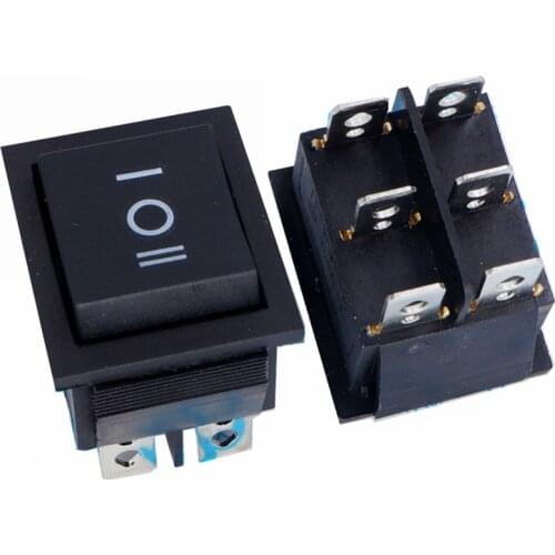 2pcs DIY Rocker Switch Power Switch Boat 3 Position 6Pin Button Latching with Lamp Light KCD4 16A 250VAC/ 20A 125VAC On-Off-on