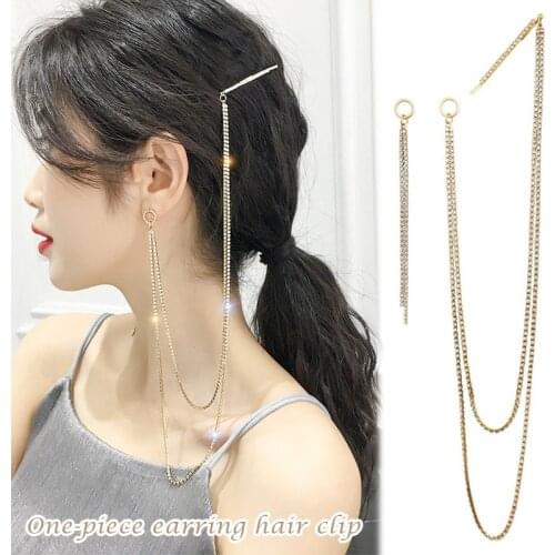 Retro Hairpin Earring Dangle Modern Earrings with Hair Clip Wedding Bridal Jewelry for Women NYZ Shop