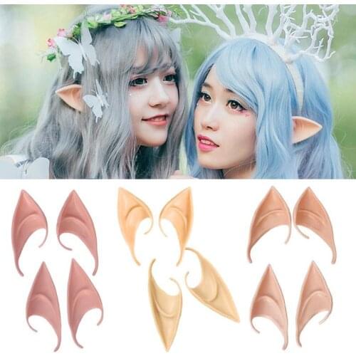 1 Pair Latex Ears Fairy Cosplay Party Costume Accessories Angel Elven Elf Ears for Photo Props Adult Kids Toys Halloween Supply