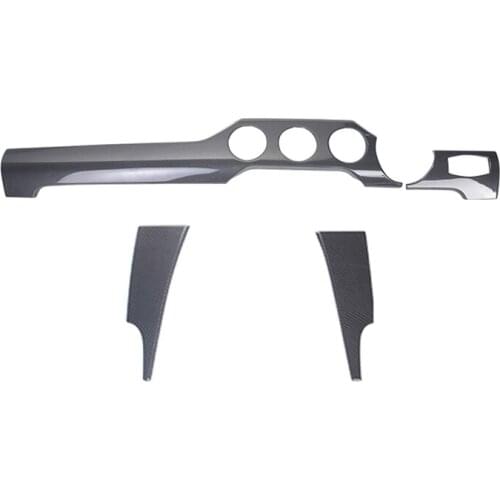 RHD 4pcs Real Dry Carbon Fiber Car Interior Dashboard Panel Trim Moulding Cover Fit for Ford Mustang 2015-2020