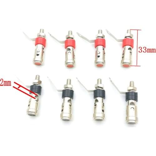 50pcs silver mini 2mm Binding Post Audio Amplifier terminal with Spring inside