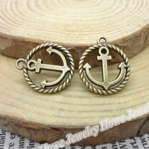 75 pcs Vintage Charms Anchors Pendant Antique bronze Fit Bracelets Necklace DIY Metal Jewelry Making