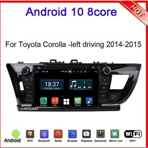 9" 2 din Android 10 Car Multimedia Player for corolla left driving 2014-2016 car radio head unit wifi bluetooth 4+64GB
